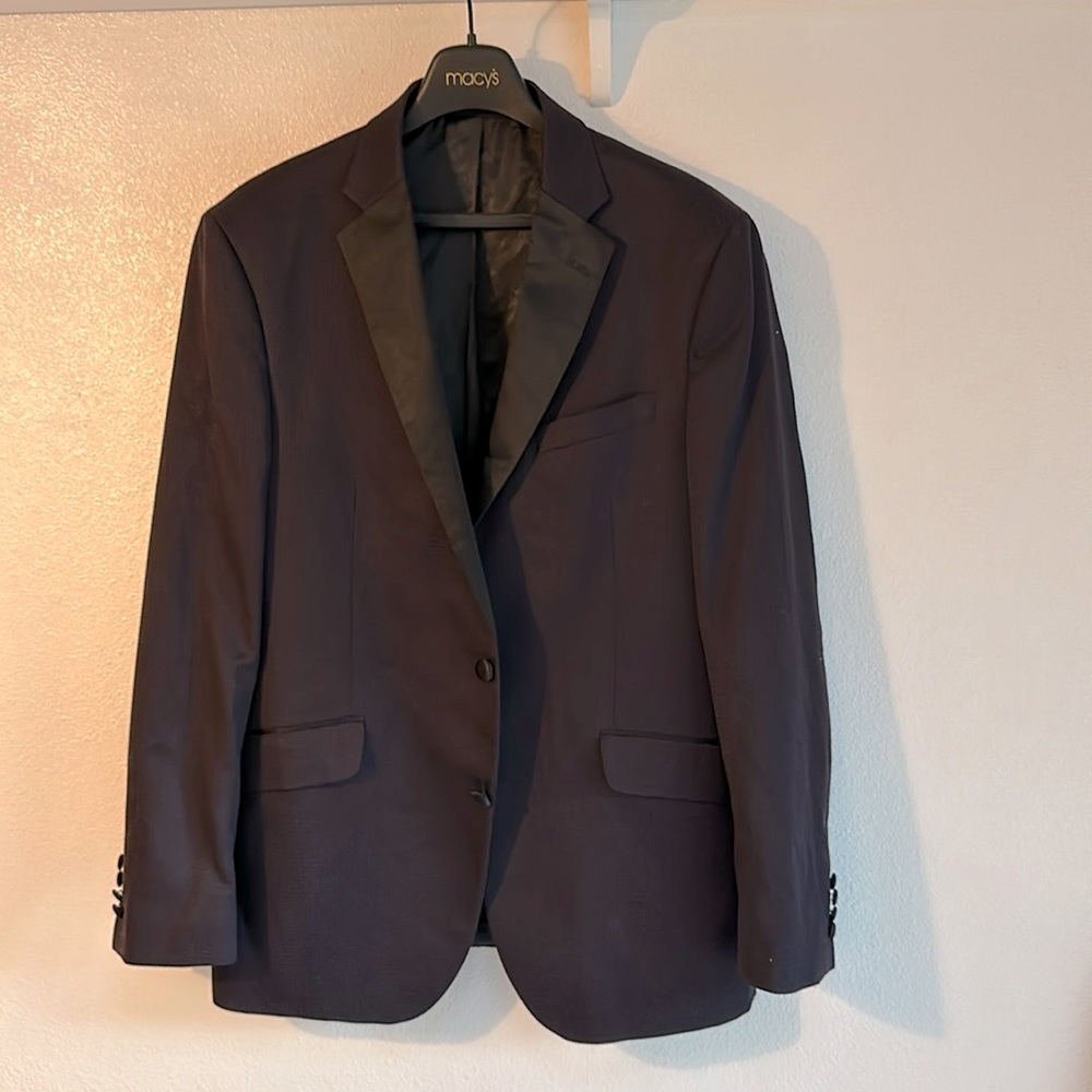 Kenneth Cole Reaction Men’s Blazer Fancy Evening Jacket Purple Houndstooth
